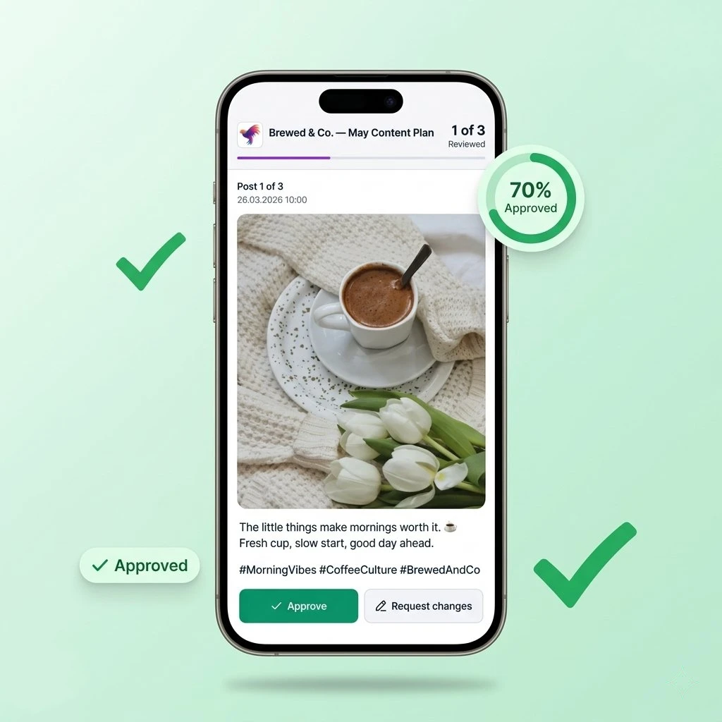 Clean review page interface
